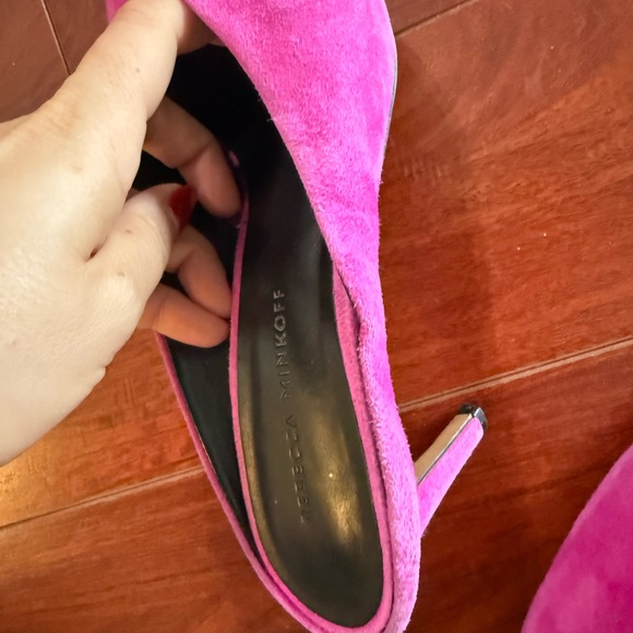 Used Fuchsia Rebecca Minkoff Mules with Box - Picture 10 of 11